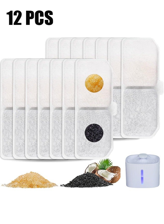 12 Pcs Pet Drinking Water Filter Cotton, Pet Water Fountain Replacement Filter Activated Carbon for Automatic Pet Water Dispenser for Cats Dogs - Image 1