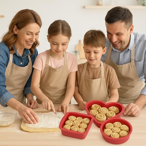 Esslly 500g Cake Mould Set - Quality Silicone Bakeware Moulds - (6-inch Square, 6-inch Round, and 7-inch Heart (Pack of 3 Shapes) - Perfect for Baking & Crafting. - Image 3