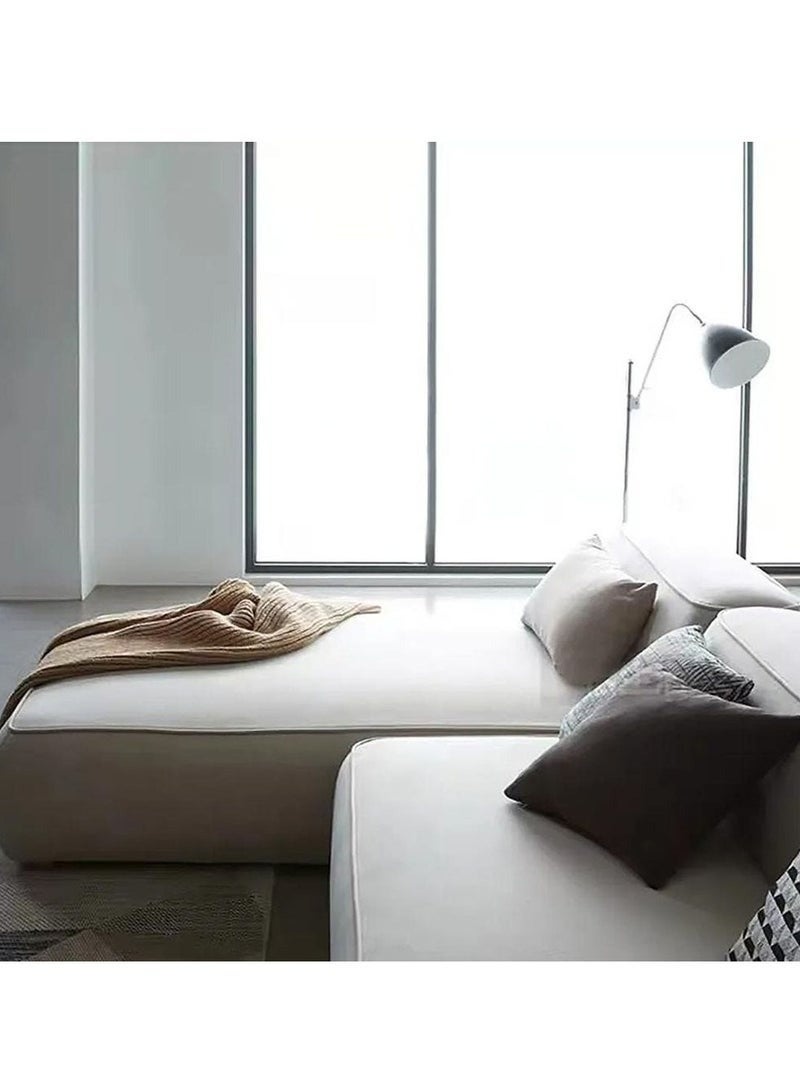 Al Zakharef Furniture Clarissa 3-Seater Luxury L-Shape Velvet Sofa with Free Pillows, Premium Wooden Frame, High-Density Seating Foam, Modern Corner Couch for Living Room Size L270 × W180 cm, Colour Light Grey - Image 5