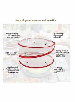 KASTWAVE Food Cover Mesh Food Tent, Pop-Up Mesh Screen Food Cover Tent Umbrella with Handles, Fine Mesh Screen, Collapsible and Reusable Patio Bug Net for BBQ, Picnics, Parties, Camping, Outdoor (3PCS)  - Image 2