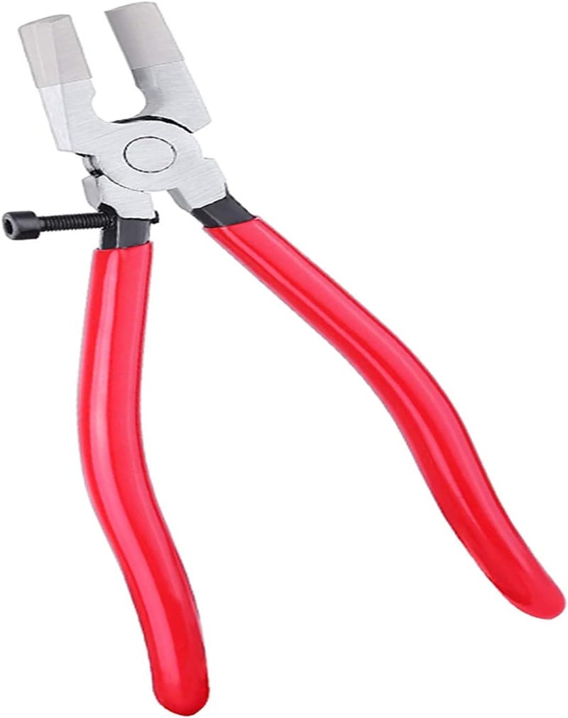 MFDSJ 8 Inch Key Fob Pliers Attach Rubber Tips, Glass Running Plier for Key Fob Hardware Install and Stained Glass Work, with Adjustable Screw - Image 1