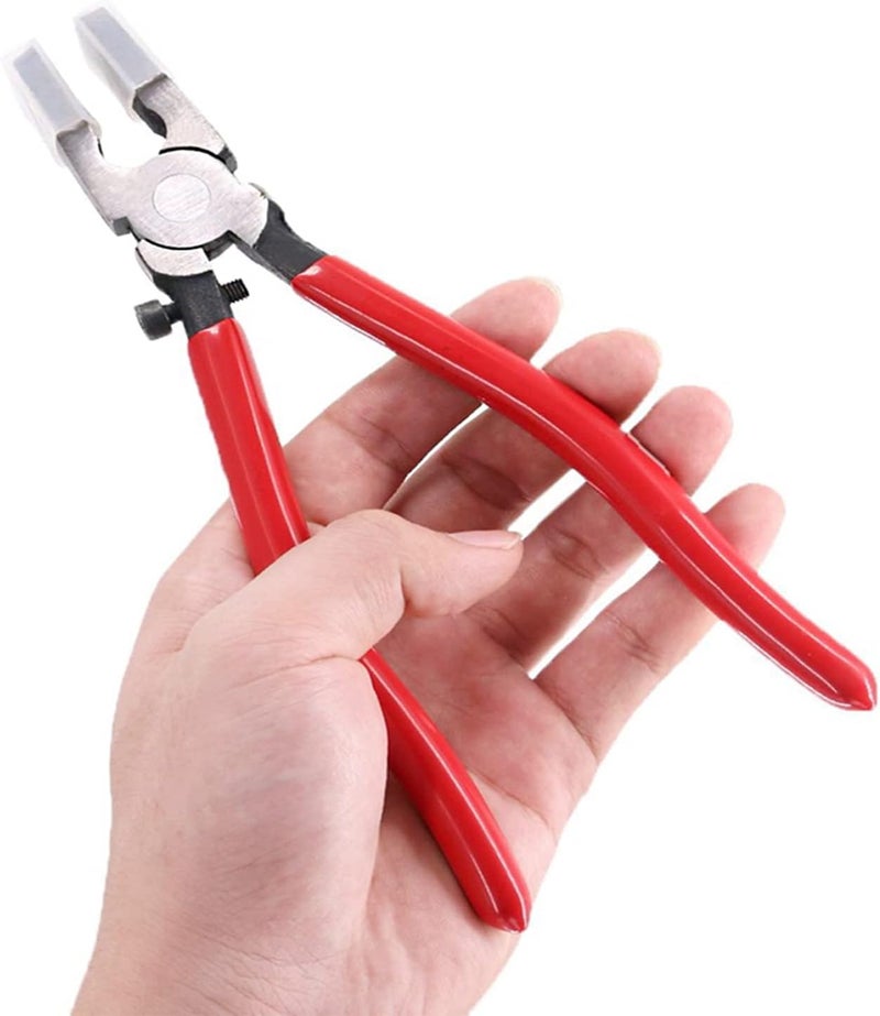 MFDSJ 8 Inch Key Fob Pliers Attach Rubber Tips, Glass Running Plier for Key Fob Hardware Install and Stained Glass Work, with Adjustable Screw - Image 3