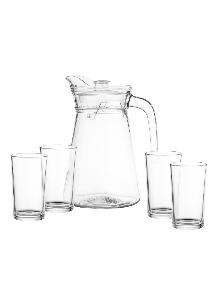 Green Apple A Glass Set Consisting Of 4 Cups Of 300 Ml For Juice And Water  - Image 1