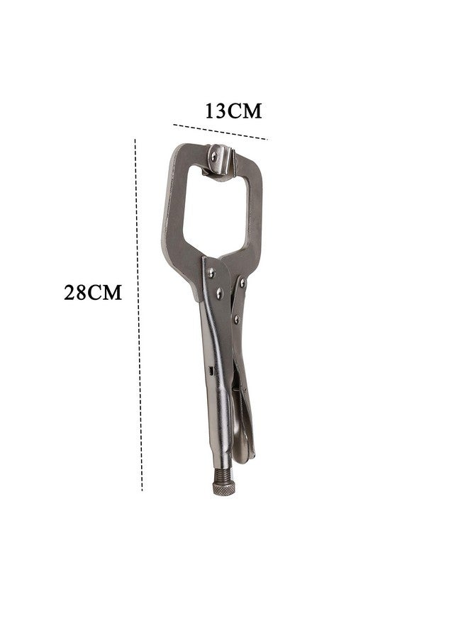 Futurekart Locking C-Type Clamp Portable Tool Vise Grip 11-Inch Heavy Duty C-Clamps with Swivel Pads -Silvery - Image 5