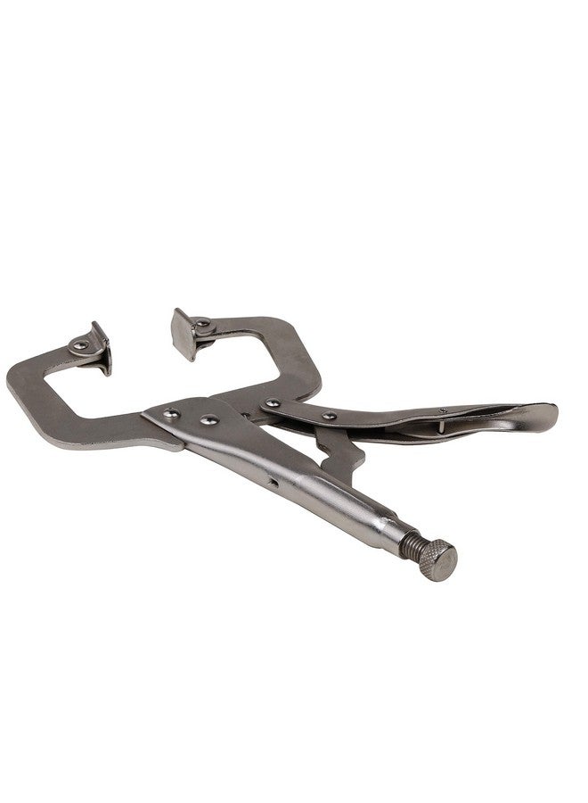 Futurekart Locking C-Type Clamp Portable Tool Vise Grip 11-Inch Heavy Duty C-Clamps with Swivel Pads -Silvery - Image 1