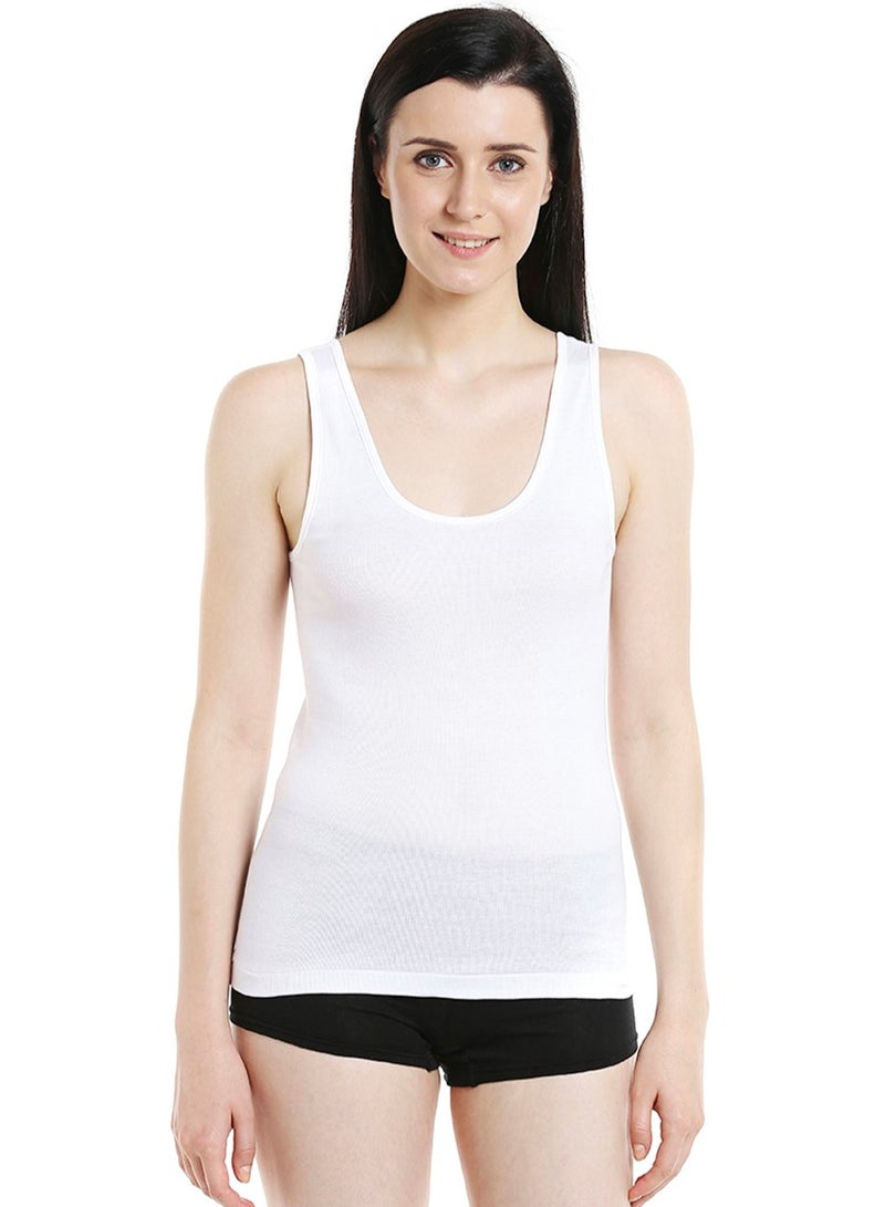 BYC WOMEN'S COTTON VEST (PACK OF 3) - WHITE  - Image 4