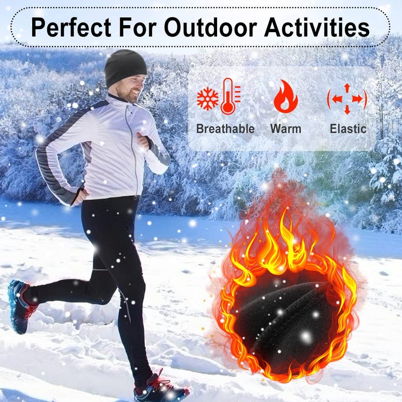 HASAGEI Thermal Running Hat - Men's Skull Cap Cycling Cap Under Helmet Black - Image 2