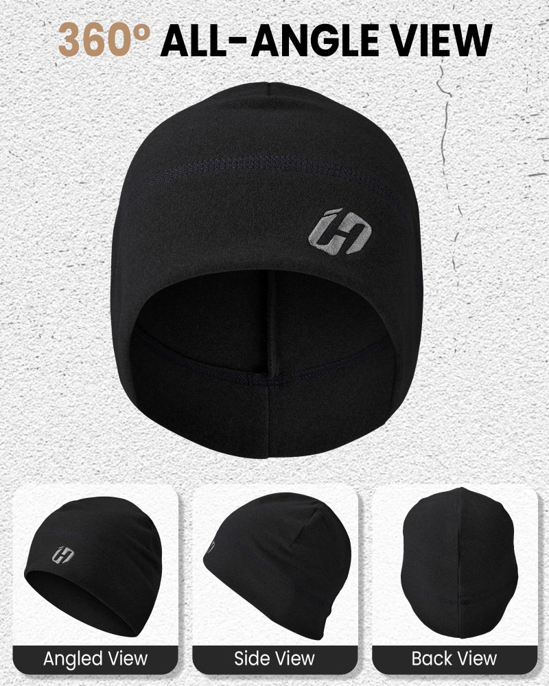 HASAGEI Thermal Running Hat - Men's Skull Cap Cycling Cap Under Helmet Black - Image 4