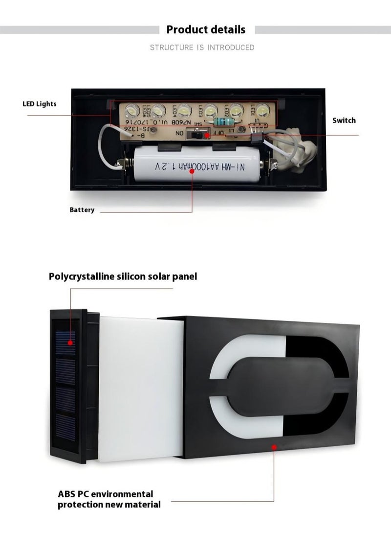 Bluejw Solar Outdoor Rainproof Digital House Number LED Light - Image 3