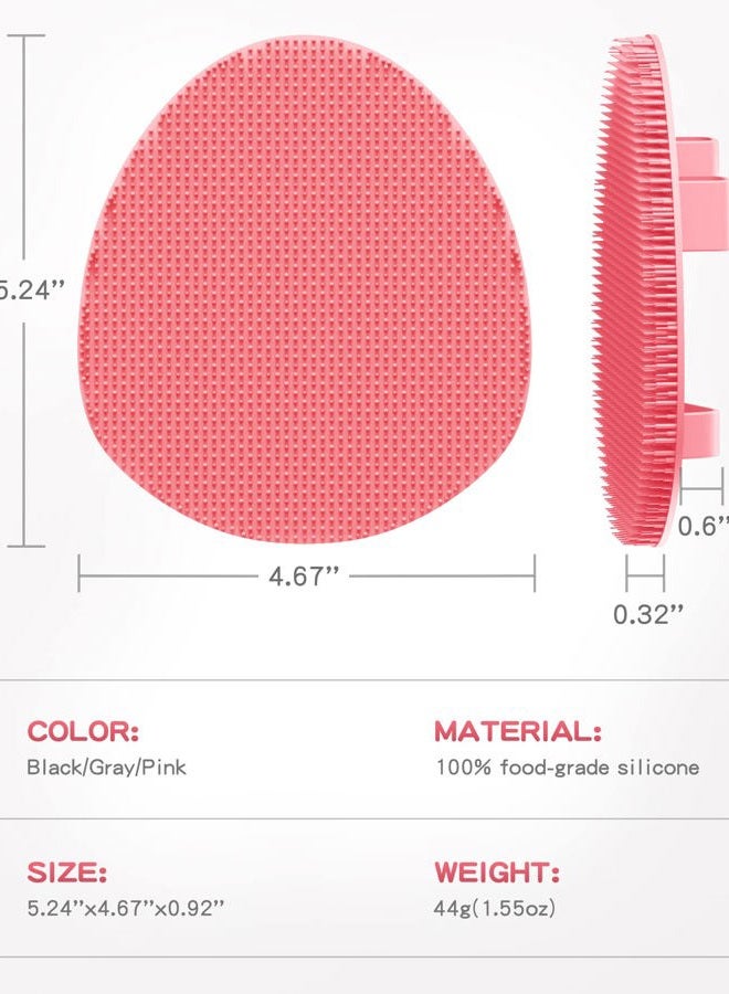 Manmihealth Silicone Back Scrubber(Thin Bristles) & Soft Bath Brushes Set, Super-Cleaning Body Scrubber & Super-Lathering Soft Bath Glove Combination, with a Free Hook.(Pink) - Image 5