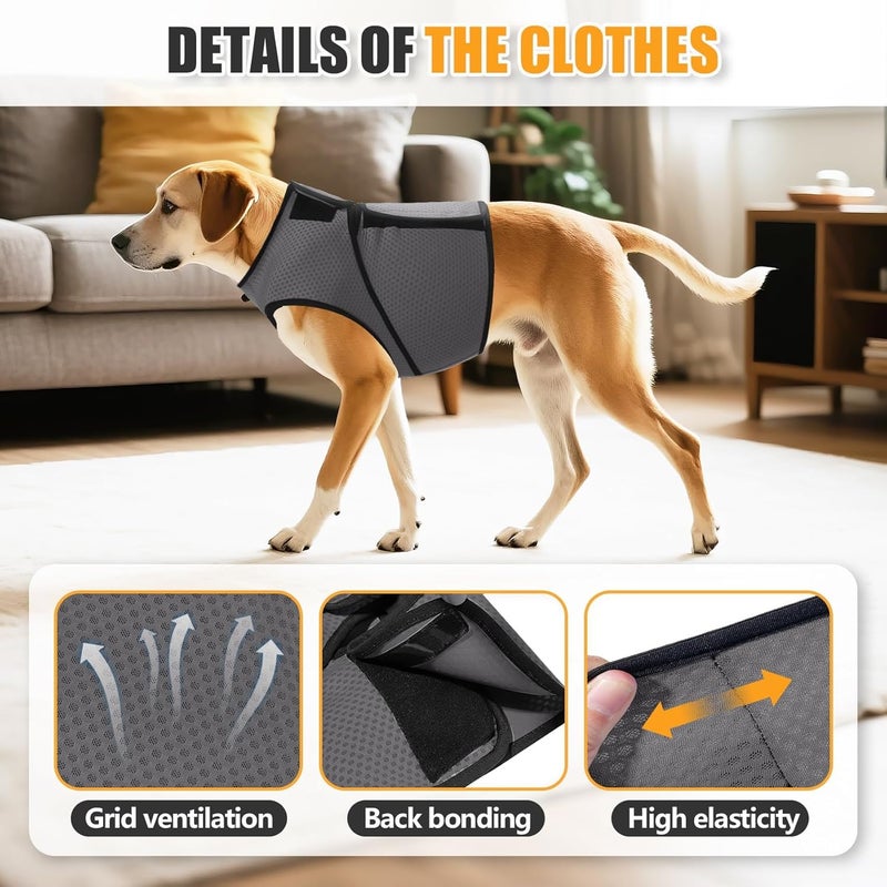 KASTWAVE Rack friendly Dog Anxiety Vest for Calming and Stress Relief, Breathable Mesh Pressure Shirt for Thunderstorms, Fireworks, Separation Anxiety, Adjustable Soft Wrap for Dogs, Travel and Vet Visits (L) Heat insulation layer - Image 2