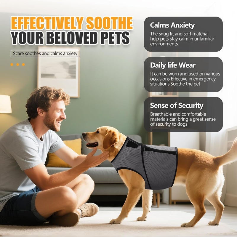 KASTWAVE Rack friendly Dog Anxiety Vest for Calming and Stress Relief, Breathable Mesh Pressure Shirt for Thunderstorms, Fireworks, Separation Anxiety, Adjustable Soft Wrap for Dogs, Travel and Vet Visits (L) Heat insulation layer - Image 4