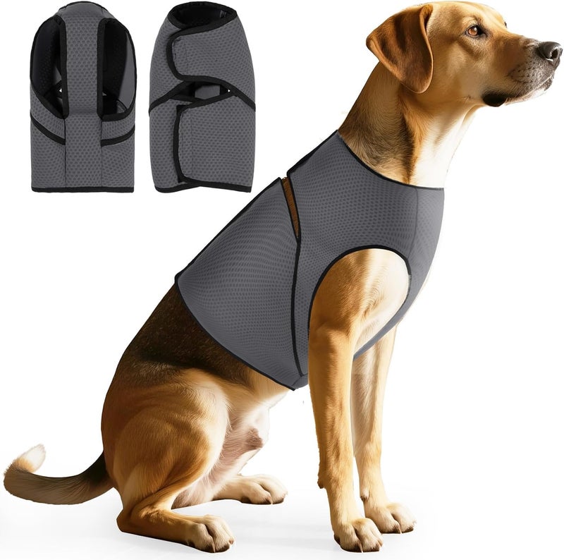 KASTWAVE Rack friendly Dog Anxiety Vest for Calming and Stress Relief, Breathable Mesh Pressure Shirt for Thunderstorms, Fireworks, Separation Anxiety, Adjustable Soft Wrap for Dogs, Travel and Vet Visits (L) Heat insulation layer - Image 1