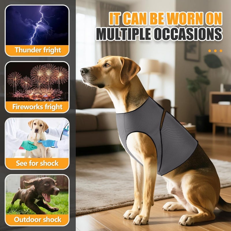 KASTWAVE Rack friendly Dog Anxiety Vest for Calming and Stress Relief, Breathable Mesh Pressure Shirt for Thunderstorms, Fireworks, Separation Anxiety, Adjustable Soft Wrap for Dogs, Travel and Vet Visits (L) Heat insulation layer - Image 5