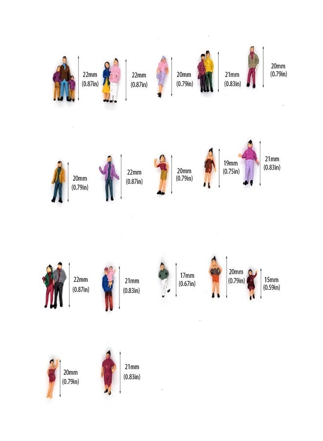 CWBPING 100pcs 1:87 Ho Scale Hand Painted Model Train Park Street Passenger People Figure - Image 2