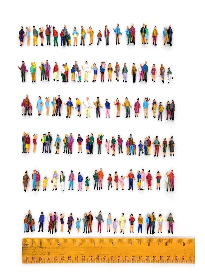 CWBPING 100pcs 1:87 Ho Scale Hand Painted Model Train Park Street Passenger People Figure - Image 4