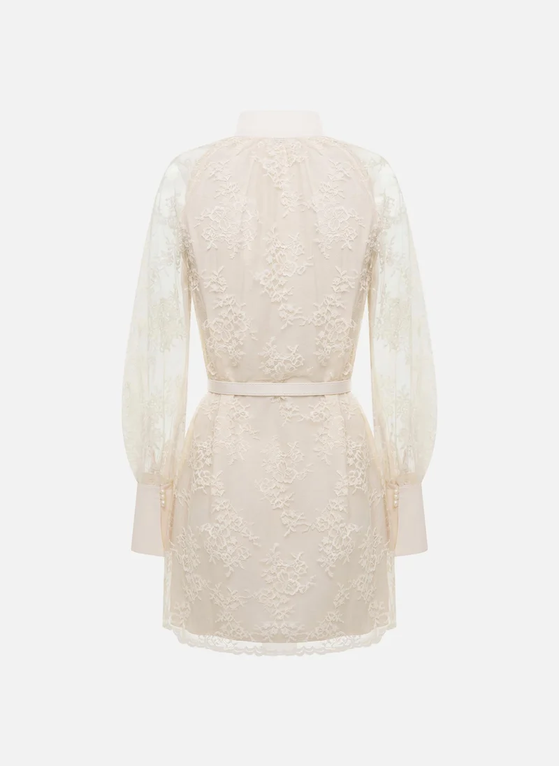Lichi  Guipure mini dress with eco-leather belt for Women | Best Price UAE