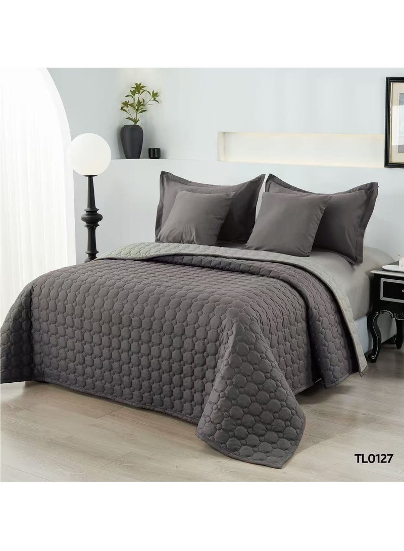 ShinyFlower Cotton Comforter Set for Double Bed 6-Piece Compressed Quilt Soft Microfiber Fabric 240 x 220 cm - Image 1