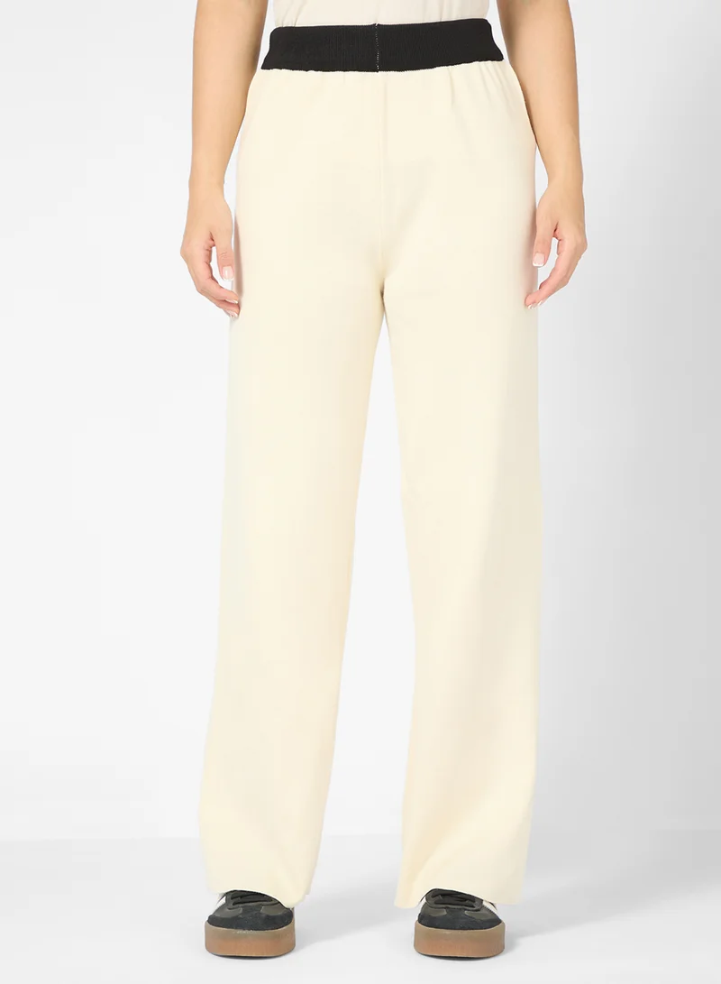 Ginger Contrast Trim Detail V Neck Sweater & Pant Set