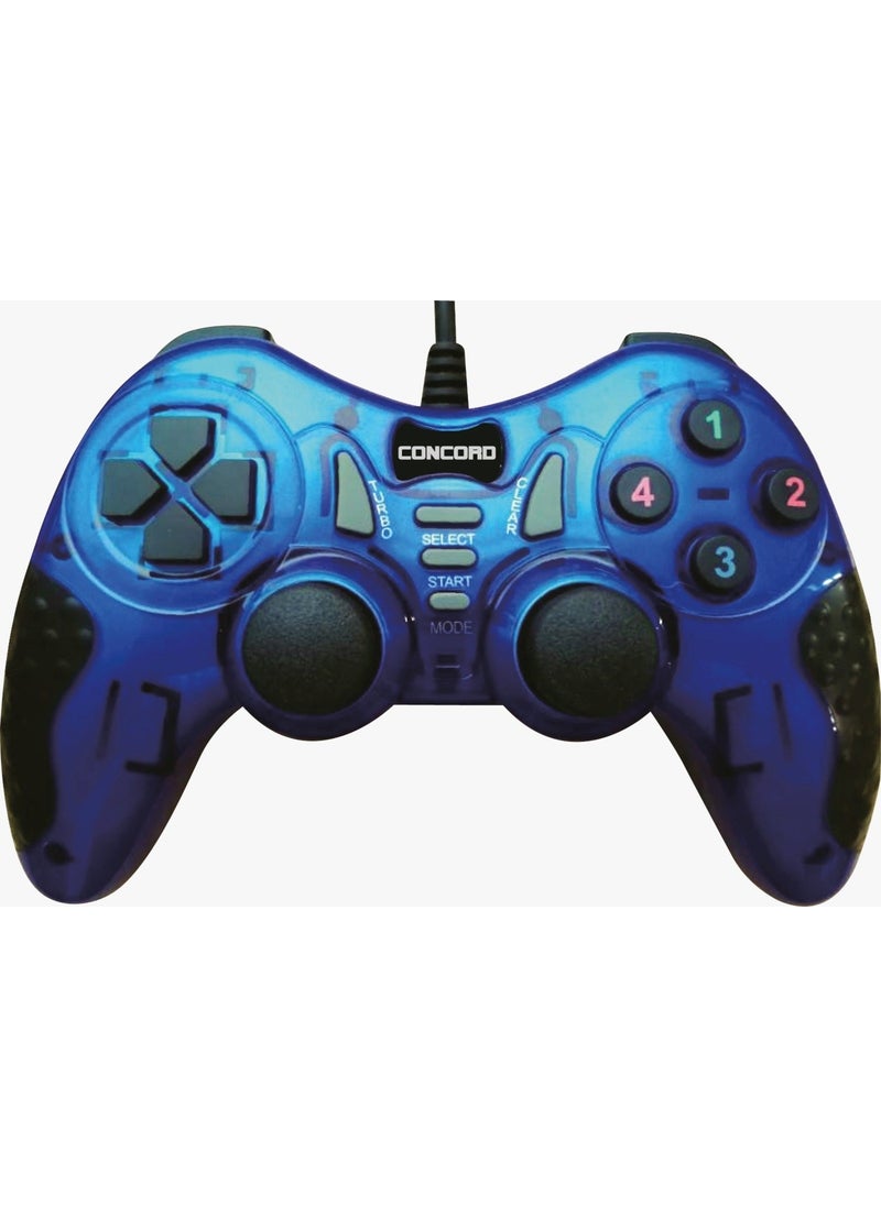 CONCORD C899 Dual Motor (Dual Schock) Vibrating Wired PC Game Controller USB 2.0 1.8m Cable 