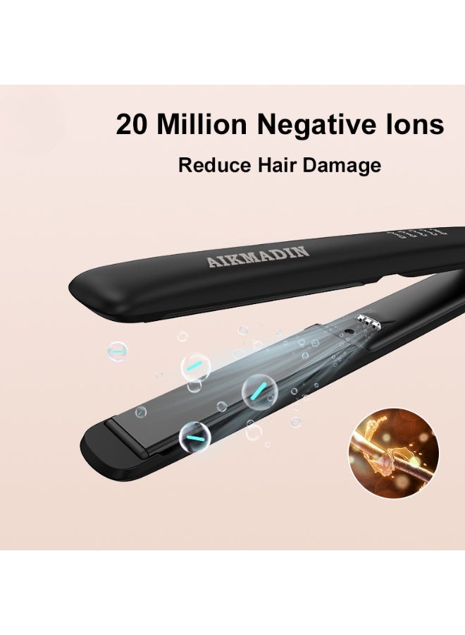 AIKMADIN Ceramic Hair Straightener and Curler 2 in 1 Flat Iron - 5 Heat Settings and Heats Up to 220°C with a Heat-Resistant Silicone Pad and Gloves  - Image 3
