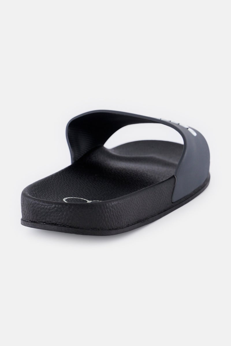 Ocean Pacific Men Brand Logo Slip On Slides, Dark Grey  - Image 3