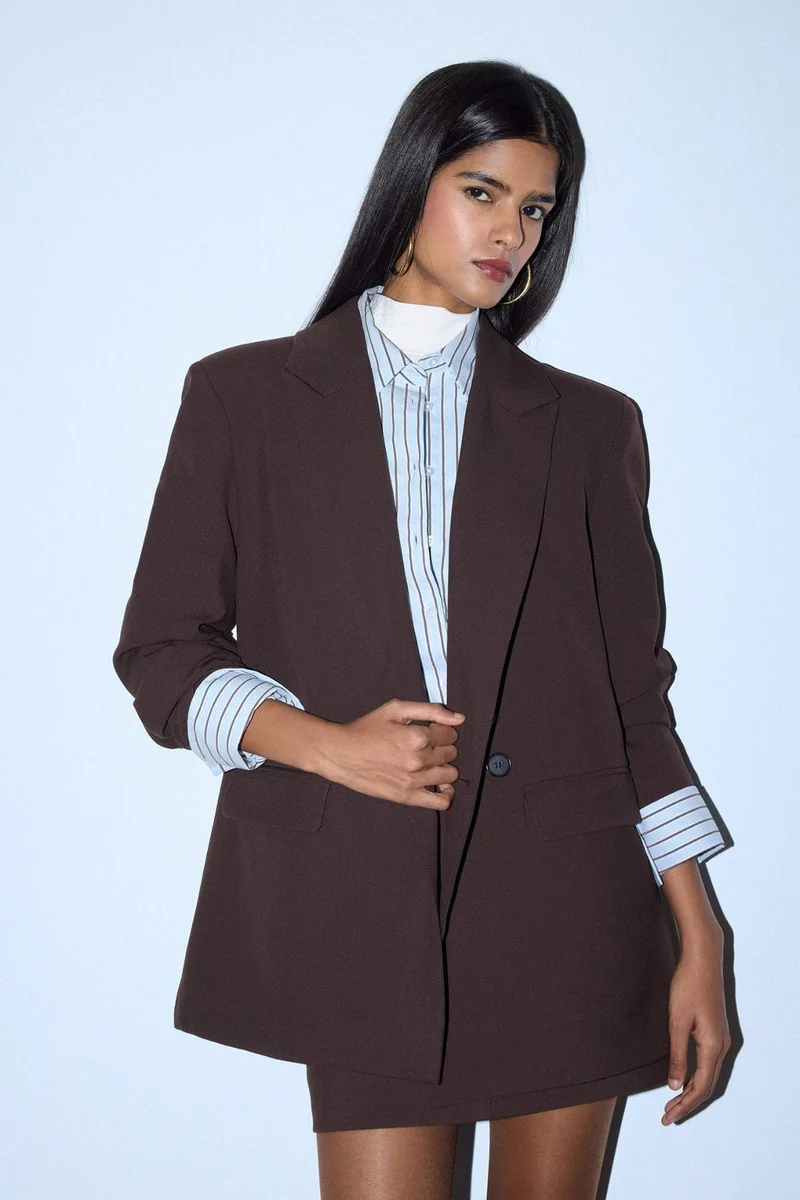 ديفاكتو Oversize Jacket Collar Blazer