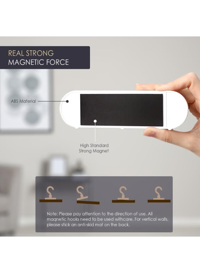 【2PCS Fridge Magnet Hooks】Strong Magnetic Hooks Kitchen Iron Door Multi-Function Hangers | ABS Material Magnetic Adsorption Flexible Movement | Extended Curved Hook Secure Placement | 5.5cm Spacing Multi-Purpose Storage | No Drill Installation Easy Access | Apron Towel Hanging - Image 3
