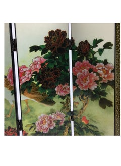 Y&D Chinese Style Retro Wooden 6-Piece Set Of Peacock Multi-Color Tabletop Ornaments Folding Screen 48x24x0.6cm  - Image 4