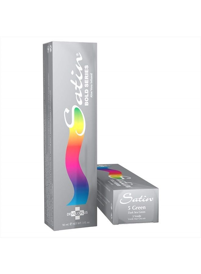Satin Bold Dark Sea Green | Complete Hair Dye | Permanent and Semi-Permanent | Long Lasting | Vegan and Cruelty-Free - Image 1