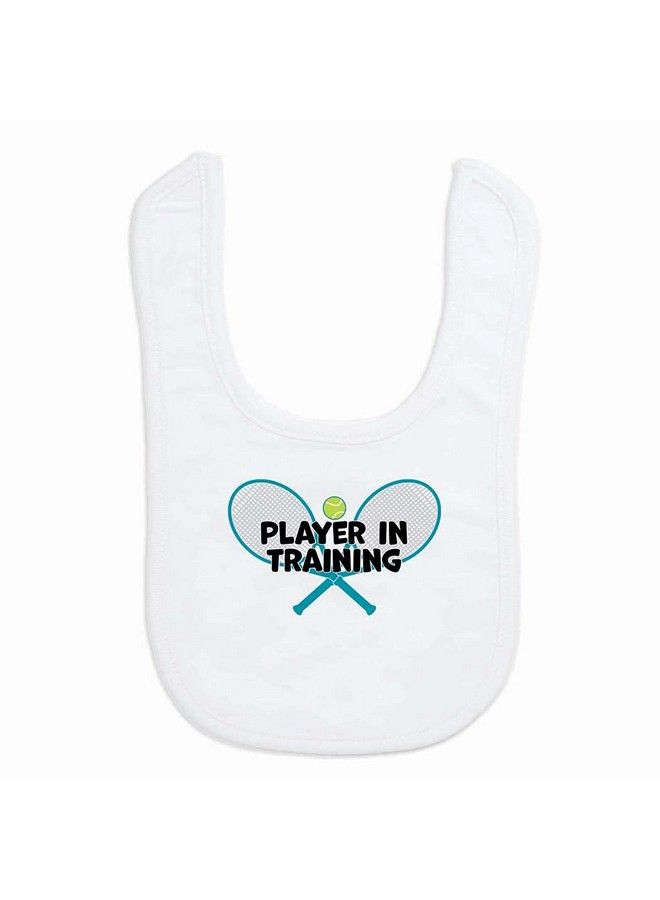 ChalkTalkSPORTS Tennis Baby & Infant Bib ; Tennis Player In Training ; Soft Microfiber Bib - Image 2