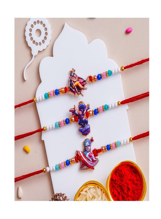 Pride Store Stylish Cartoon Character Kids Rakhi Set with Tilak Pack and Greeting Card for Brother, Sister, Baby Boy, Baby Girl, Chhota Bhai (Kids Rakhi Set - O) - Image 2