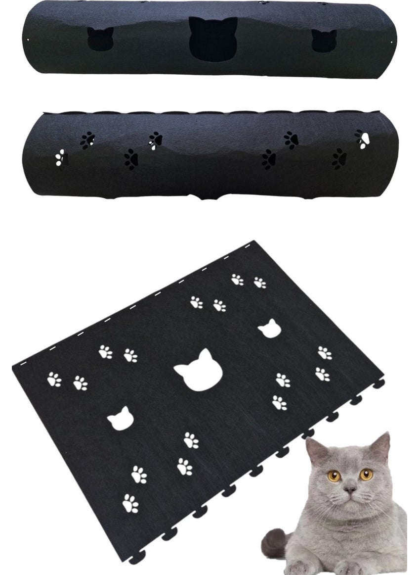 Cat Tunnel Toy Made of 1st Quality 3mm Felt, 9 Color Options, 98 cm with Cat and Paw Figures - pzsku/Z3E28E775C644244C574EZ/45/_/1728051824/6ba63ecc-7701-4269-a4fa-84f7bacf8f21