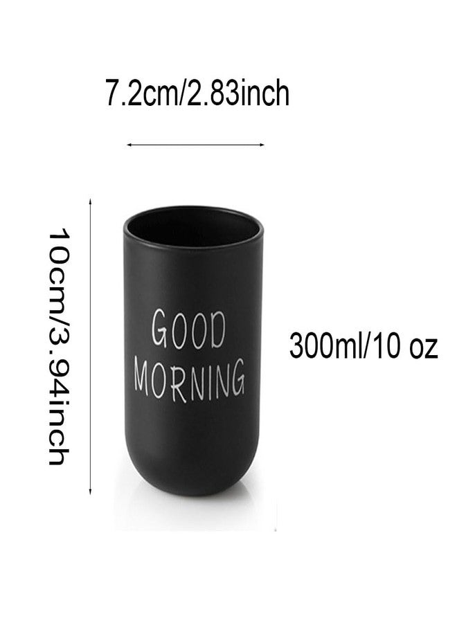 RabyLeo Simple wash Cup Home Cup Bathroom Brush Teeth Gargle Printing Frosted Texture Water Cup Home use (Black & White) - Image 2