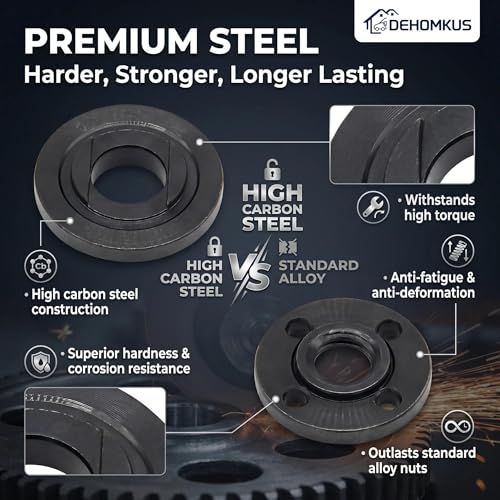 DEHOMKUS 193465-4 Angle Grinder Flange Nut Compatible with Various Grinding Tools Fit For Most Angle Grinders With 5/8" -11 Thread - Image 4