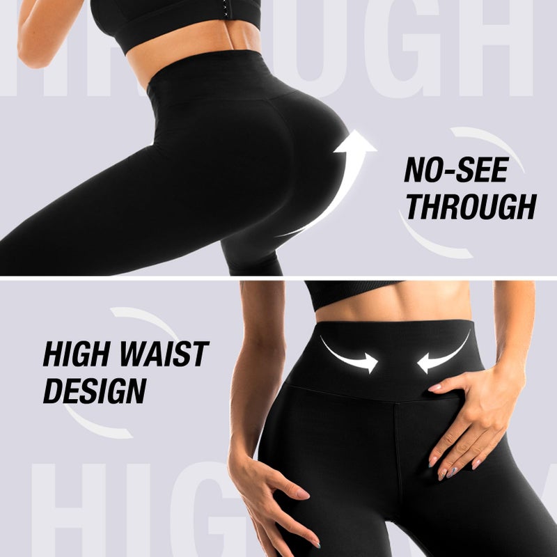 Fawarior High Waisted Leggings for Women, Buttery Soft Workout Yoga Leggings Dark Brown LXL - Image 4