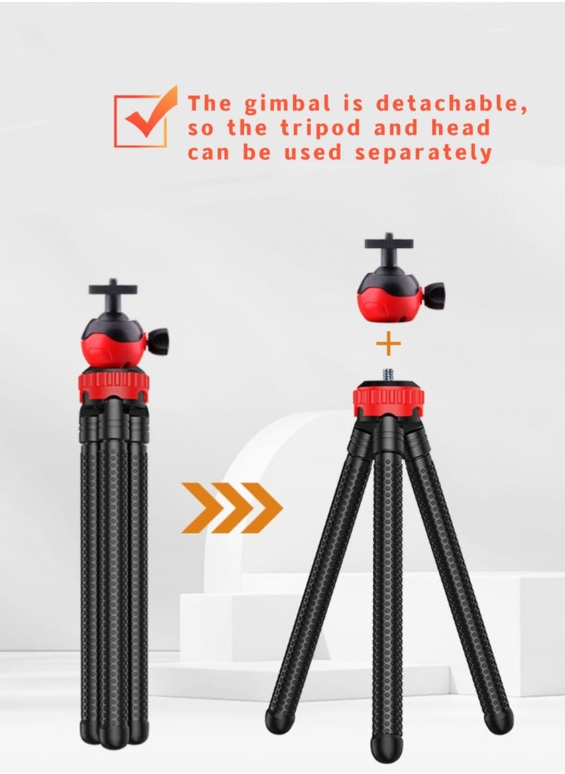 YQINU Flexible Octopus Tripod with Bluetooth Remote 360° Rotating Ball Head Phone Holder and GoPro Base Portable Mini Camera Tripod Stand  - Image 4