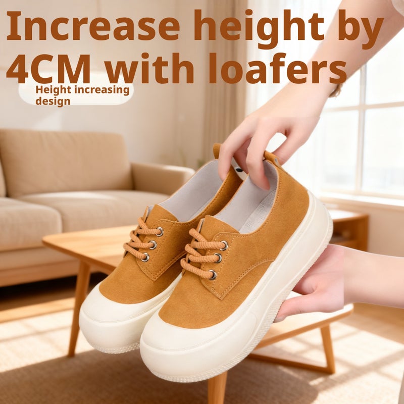 Women's Casual Loafers with 4cm Height Increase, Round Toe, Slip-on - Image 3