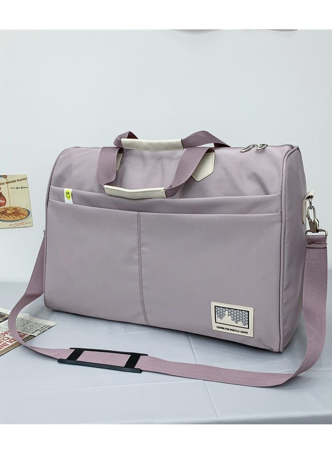 Loquat - Basics Large Capacity Nylon Luggage Bag Travel Bag Duffel Bag Light Light Purple - Image 1