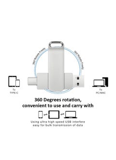 ماركة غير محددة Typec Dual Interface Mobile Phone U Disk 64G USB Computer Dual-purpose Dual-head Memory Expansion Photo Storage-Color:silver Double-headed TYPE-C-Capacity:3.0 64GB  - Image 4