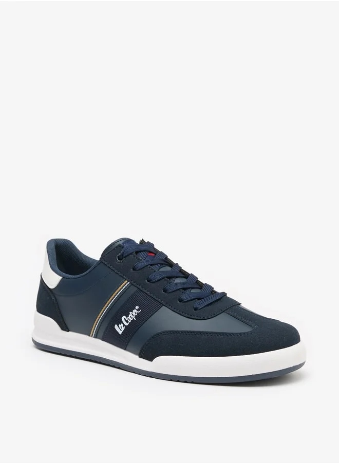 لي كوبر Men's Panelled Low Ankle Sneakers with Lace-Up Closure