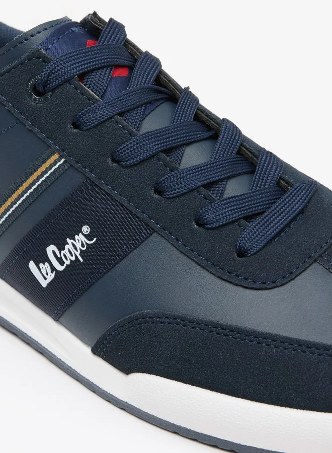 Lee Cooper Men's Panelled Low Ankle Sneakers with Lace-Up Closure