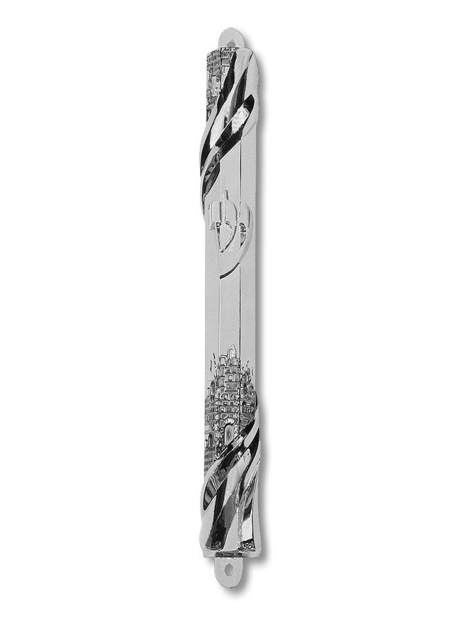 My Daily Styles Mezuzah Case - Metal Silver-Tone Jewish Blessing for Home Old City Design, 6" - Image 1