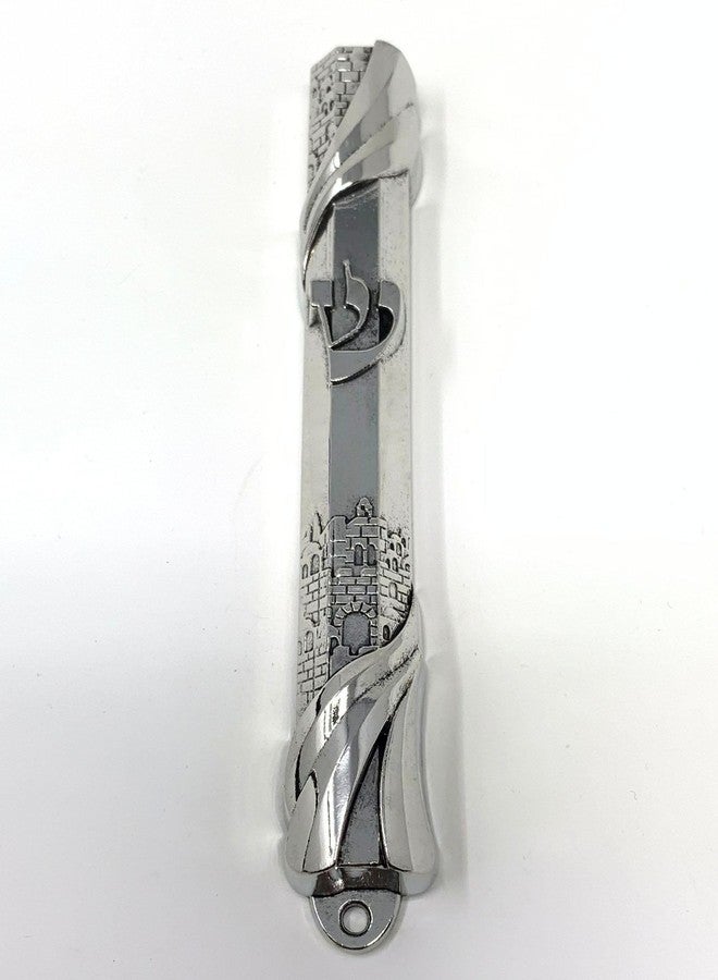 My Daily Styles Mezuzah Case - Metal Silver-Tone Jewish Blessing for Home Old City Design, 6" - Image 4