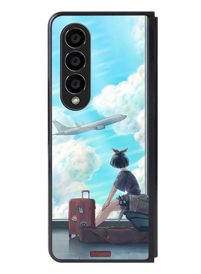 Tolwak Samsung Galaxy Z Fold 4 Protective Case Cover Travel Art - Image 1