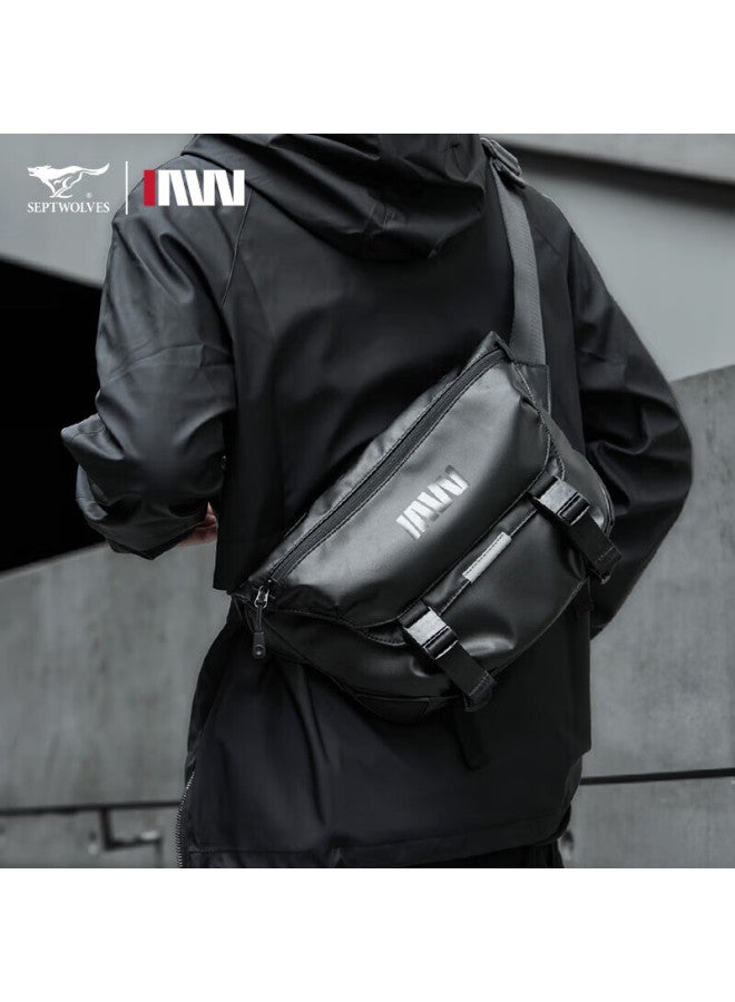 Septwolves Seven Wolves Men's Single Shoulder Bag Cycling Motorcycle Crossbody Bag Trendy Commuter Large Capacity Sports Functional Messenger Bag - Image 1