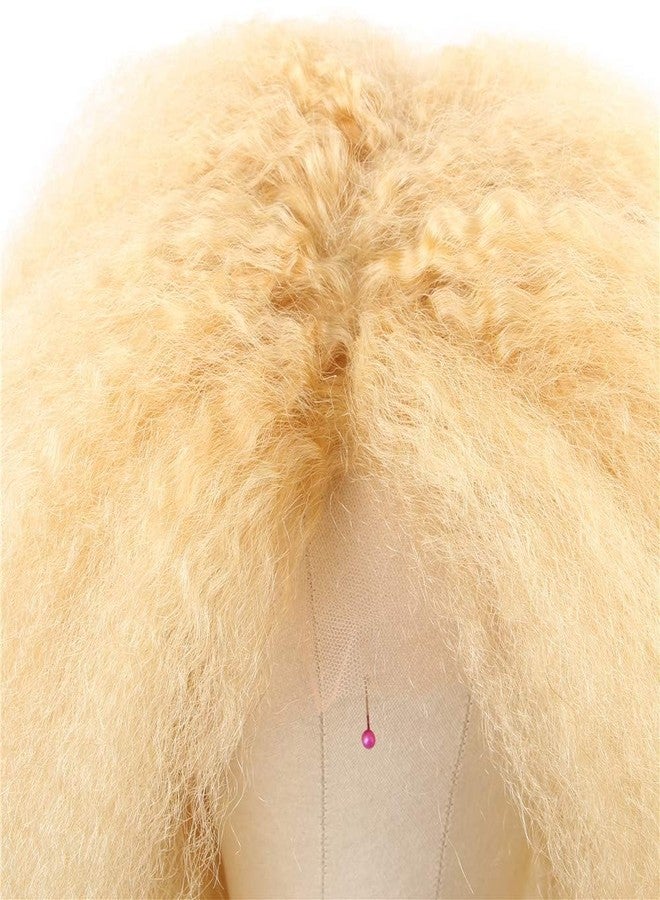 HC 613 13x6 Kinky Straight Human Hair Wig for Women 210% Density HD Transparent Lace Front Wigs Human Hair Pre Plucked with Baby Hair Natural Hairline Yaki Straight Wig Human Hair Frontal Wigs 24inch - Image 4