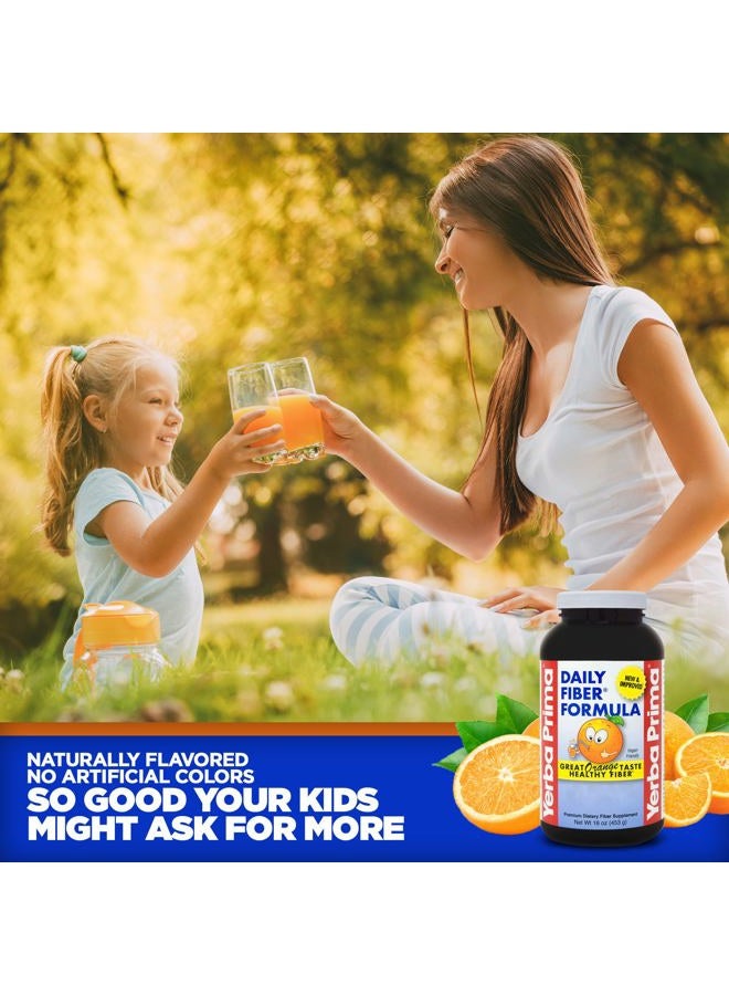 Yerba Prima Orange Daily Fiber Formula 1pound - Non-GMO, Gluten Free, Made in The USA, Delicious Natural Orange Flavor - Image 3