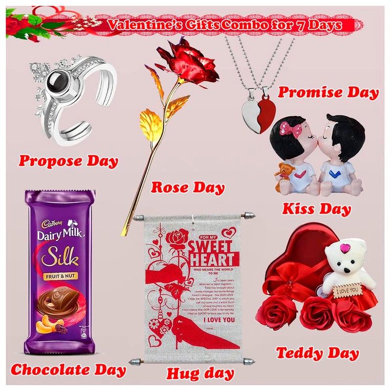 Saugat Traders Valentine Gifts Combo For 7 Days Week Gift Set For Girlfriend - Boyfriend|Romantic Combo Set For On Valentine's Day Week For Couples - Chocolate, 50 Gram - Image 2