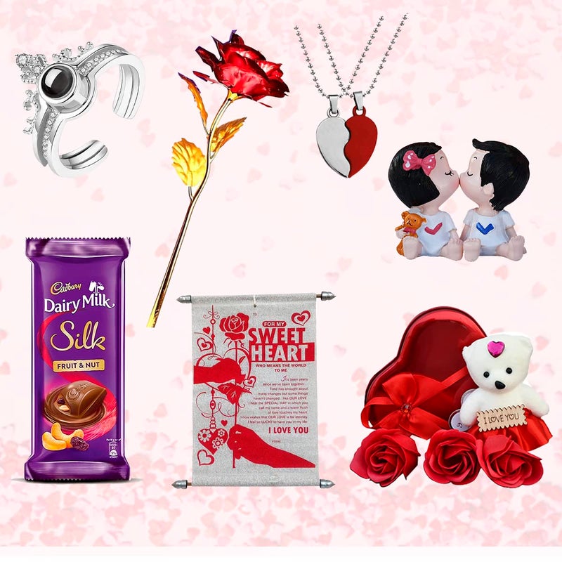Saugat Traders Valentine Gifts Combo For 7 Days Week Gift Set For Girlfriend - Boyfriend|Romantic Combo Set For On Valentine's Day Week For Couples - Chocolate, 50 Gram - Image 1